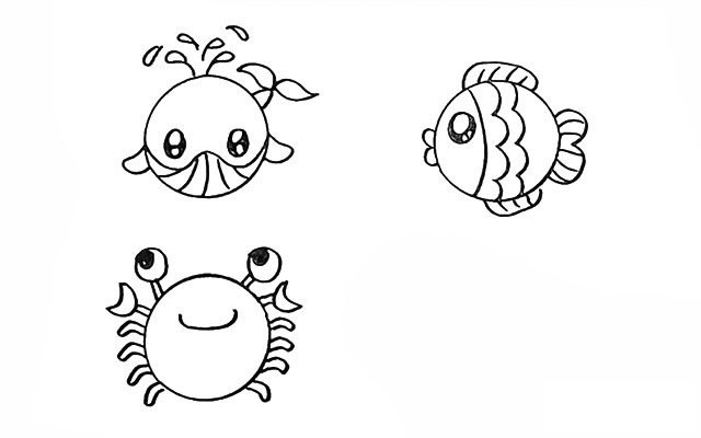 海洋动物简笔画