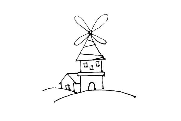 风车屋简笔画