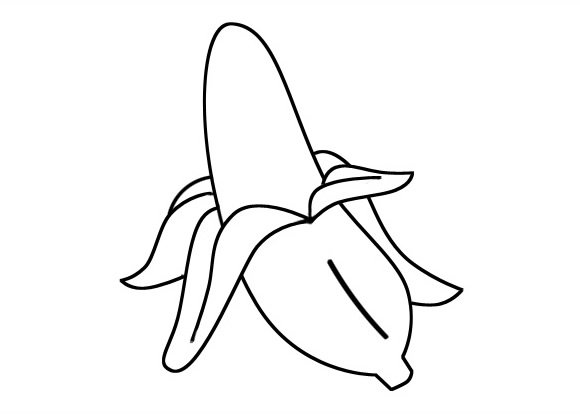 剥了皮的香蕉简笔画图片