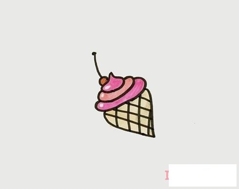 儿童简单冰淇淋的画法步骤教程涂色