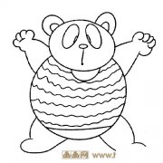 很胖的的大熊猫简笔画