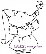 大象过圣诞节的简笔画