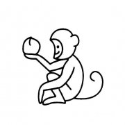 猴子和桃子的画法