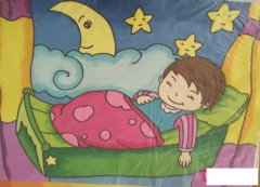 好看的儿童画图片,安睡的小孩儿童画