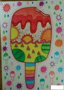 夏日雪糕儿童画
