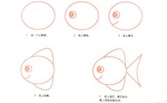 彩色胖头鱼简笔画画法_怎么画彩色胖头鱼的简笔