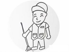 清洁工人的画法简笔画步骤图