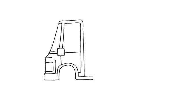 卡通洒水车简笔画