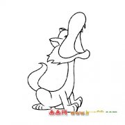 蹲着的大灰狼│简笔画3