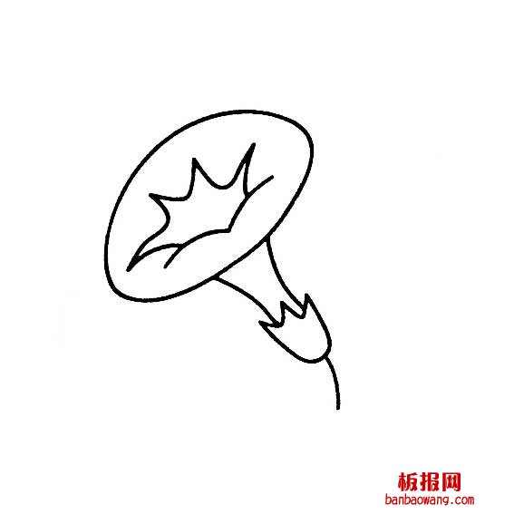 画一朵喇叭花的简笔画法
