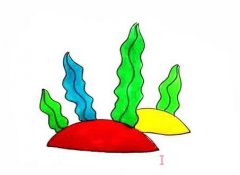 海草简笔画怎么画简单好看涂颜色