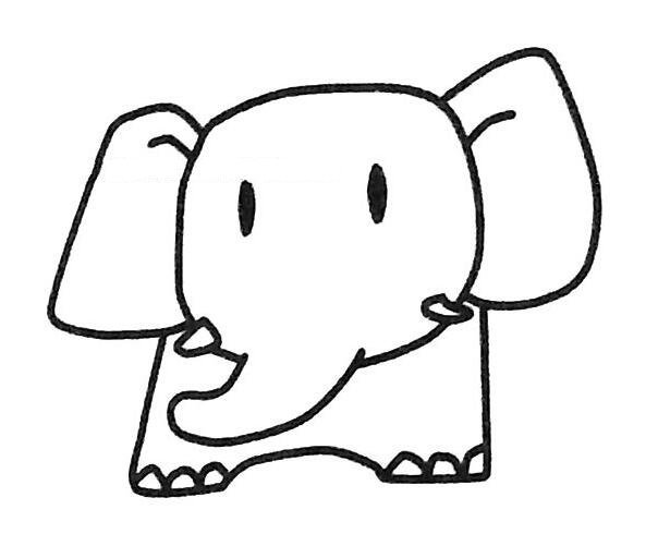 大象简笔画图片大全,可爱的大象简笔画