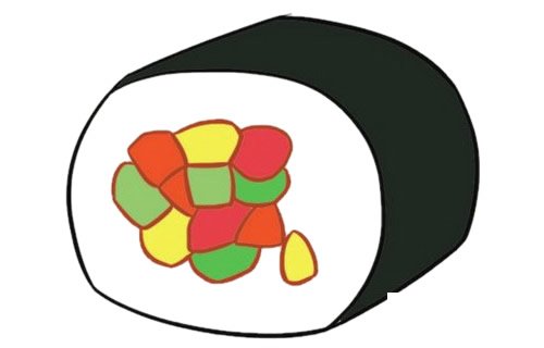 寿司简笔画完成图
