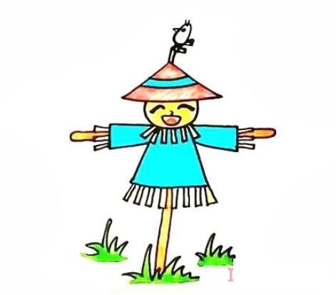 怎么画稻草人的画法步骤图带颜色简单好看