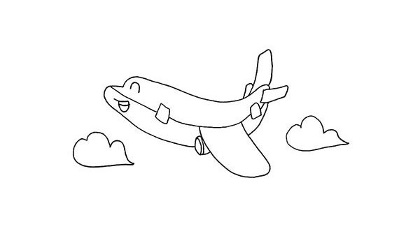 卡通飞机简笔画