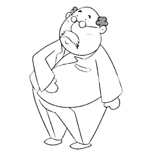 不同特征的爷爷简笔画