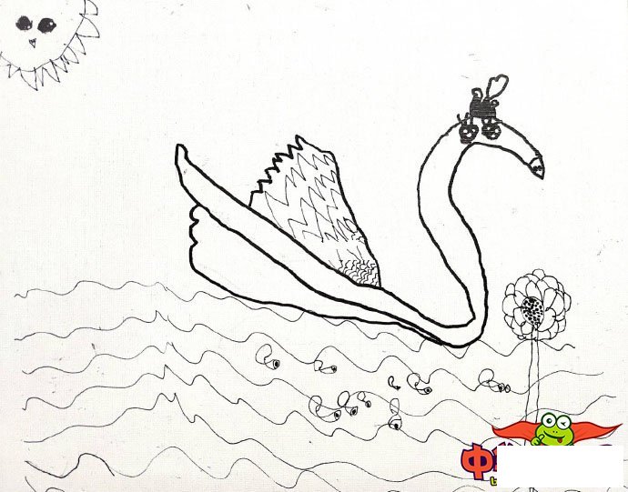 儿童画画大全简单漂亮,美丽的天鹅