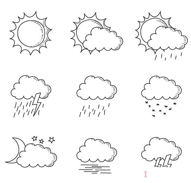 天气预报图标简笔画怎么画简单易学