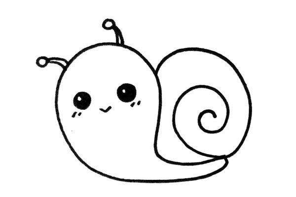 卡通蜗牛简笔画