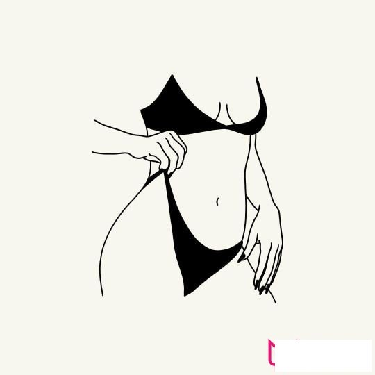 性感比基尼少女简笔画