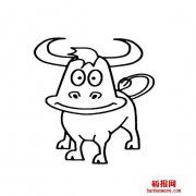 一头大嘴巴牛的简笔画