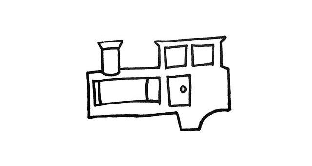 扫地车简笔画步骤图片