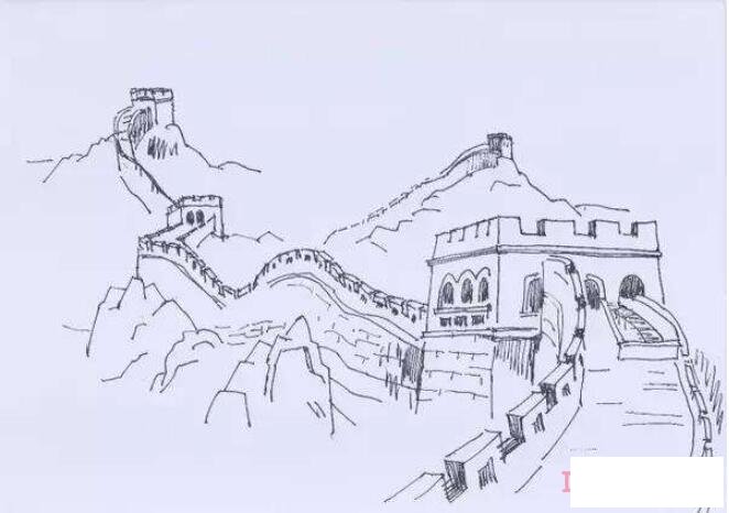 素描万里长城简笔画怎么画简单好看