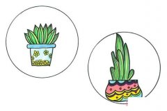 盆摘虎皮兰的画法简单漂亮 虎皮兰盆栽插画简笔