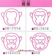 儿童简笔画：四步画猩猩头的图解教程