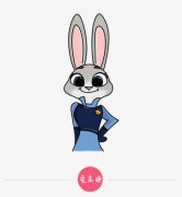 儿童卡通简笔画大全，兔警察朱迪