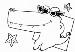 儿童创意简笔画大全，酷酷的鳄鱼简笔画