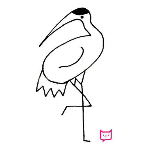 简单的动物简笔画大全，丹顶鹤简笔画