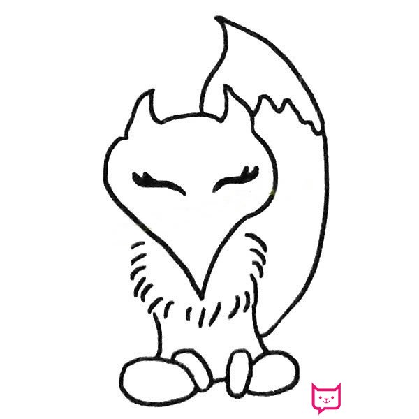 动物简笔画大全，狡猾的狐狸简笔画