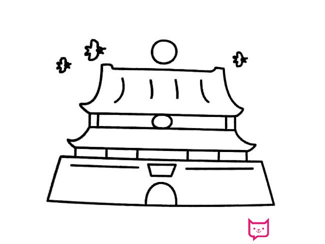 漂亮的风景简笔画图片,北京天安门