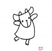 羊怎么画,跳舞的小羊简笔画