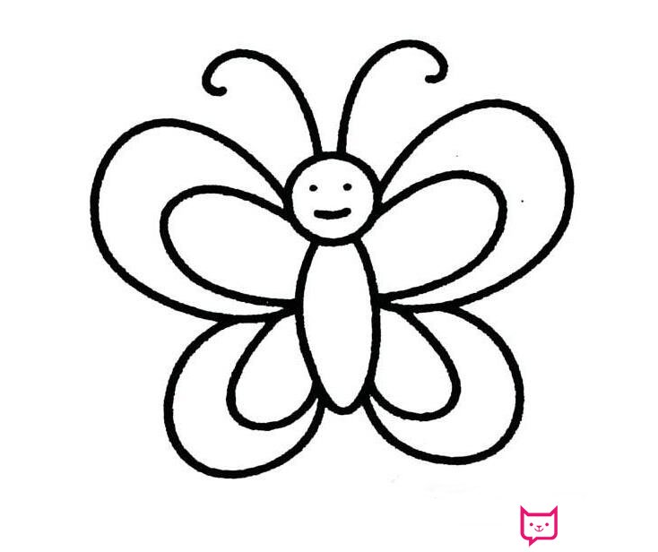 1一6年级画画图片大全，各种美丽的蝴蝶简笔画图片