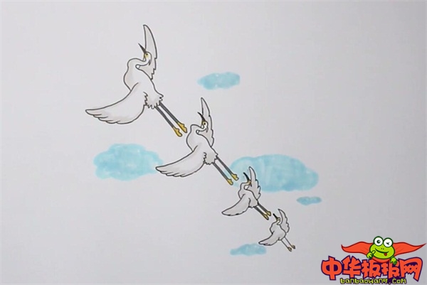 一行白鹭简笔画