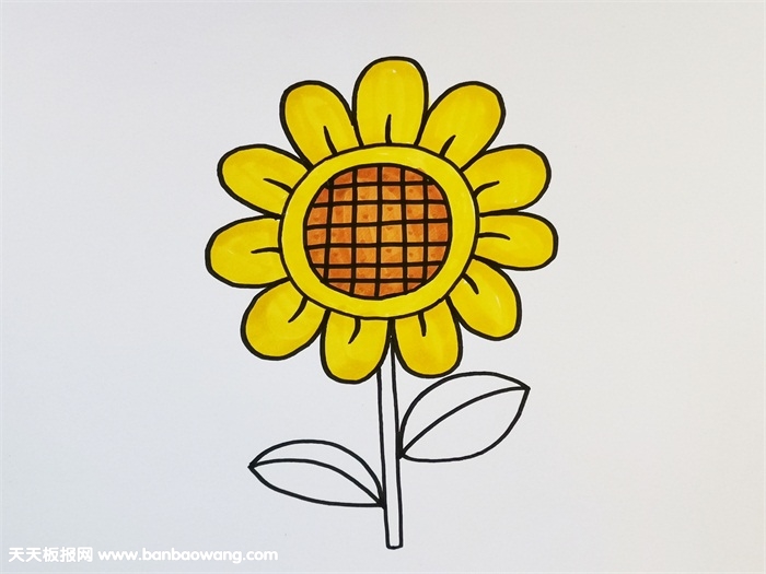 向日葵简笔画彩色