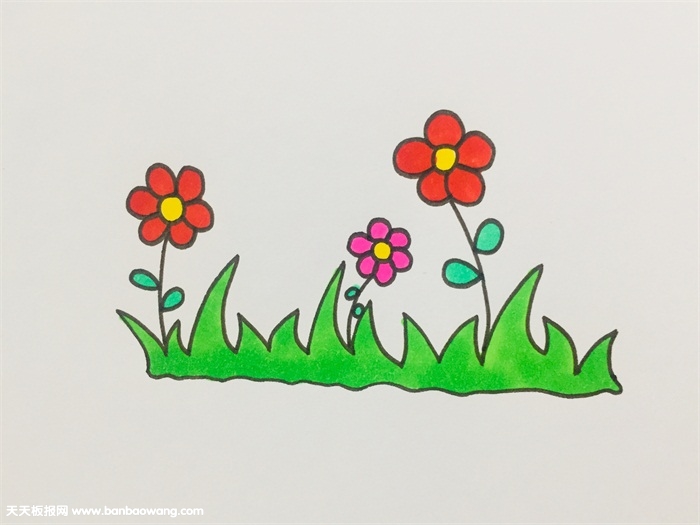 小花小草怎么画