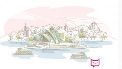一线城市悉尼风景简笔画