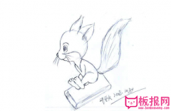 动物简笔画,可爱的松鼠简笔画