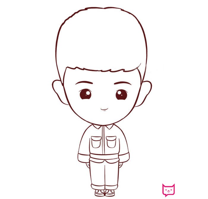 大头哥哥简笔画,可爱的人物简笔画图片