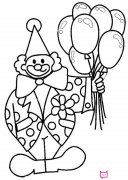 拿起球的小丑，好画的儿童人物简笔画图片