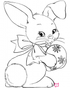 拿彩蛋的兔子简笔画