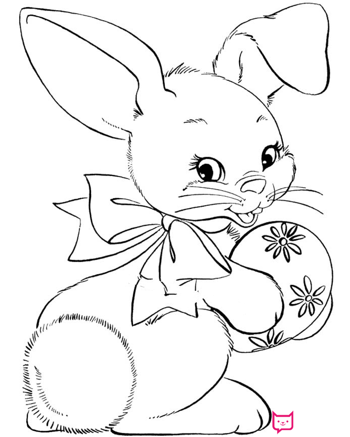 拿彩蛋的兔子简笔画