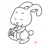 提篮子的兔子简笔画
