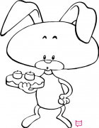 拿蛋糕的兔子简笔画