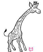 长颈鹿简笔画,高高的长颈鹿