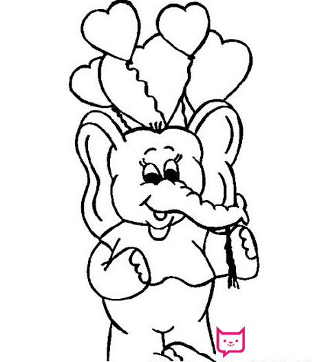 放气球的大象简笔画