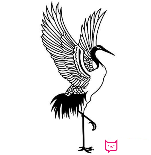 丹顶鹤简笔画，飘逸的丹顶鹤